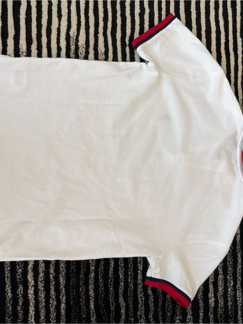 Ralph Lauren White Polo with Navy & Red Trim